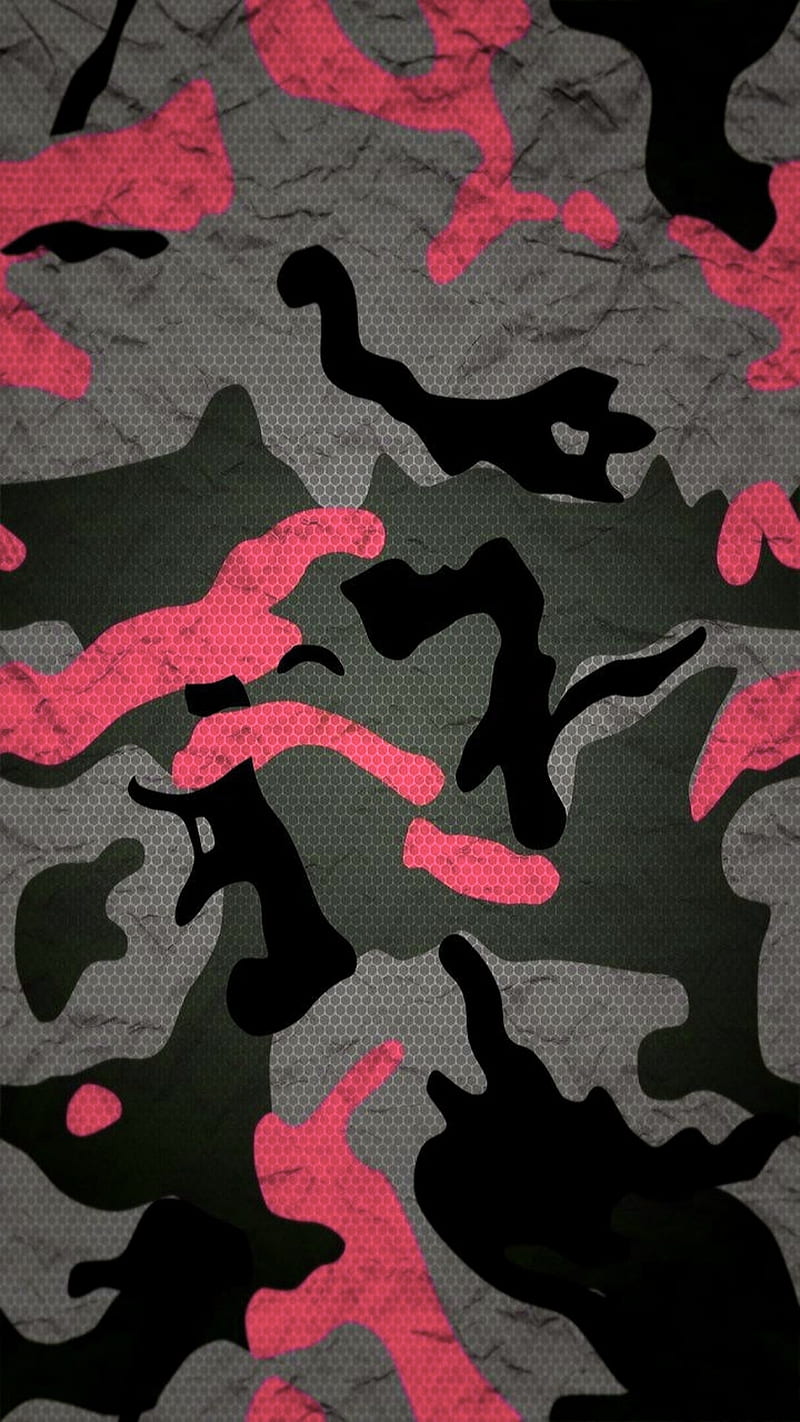 Pink, abstract, black, desenho, grey shapes, texture, HD phone wallpaper