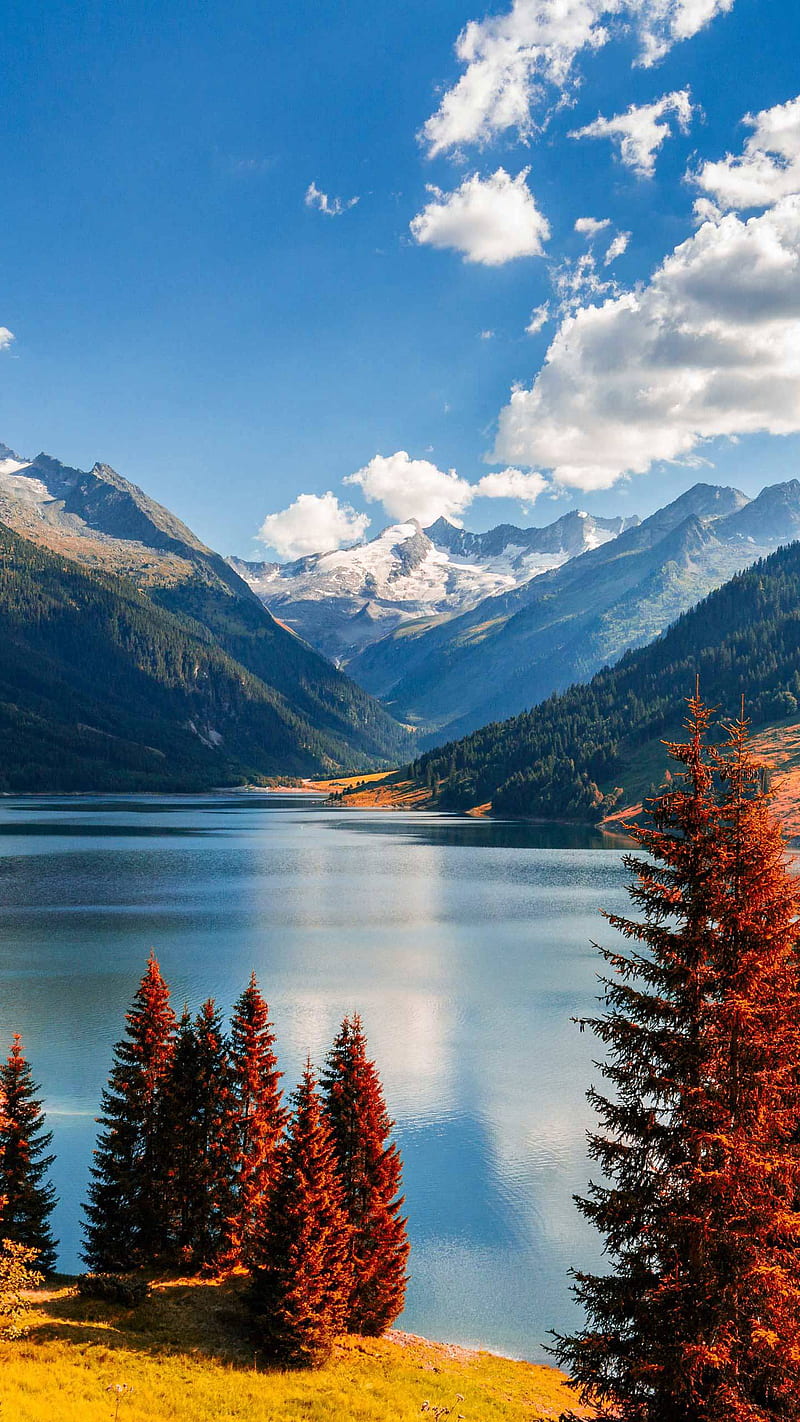 Paysage, mountain, lakes, mountains, ocean, lake, simple, view, HD phone wallpaper