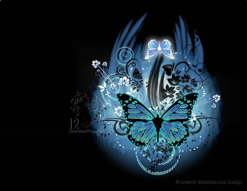 Butterfly Art, art, butterfly, black, butterflies, blue, HD wallpaper |  Peakpx