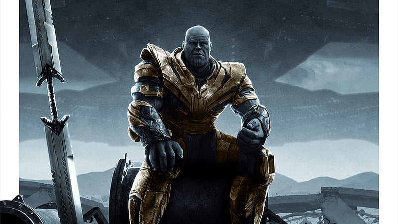 Thanos Sitting In Avengers Endgame Laptop Full , Movies , , and Background, HD wallpaper