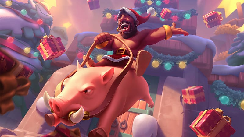 Clash Royale Santa Hog Rider , clash-royale, supercell, games, 2023-games, HD wallpaper