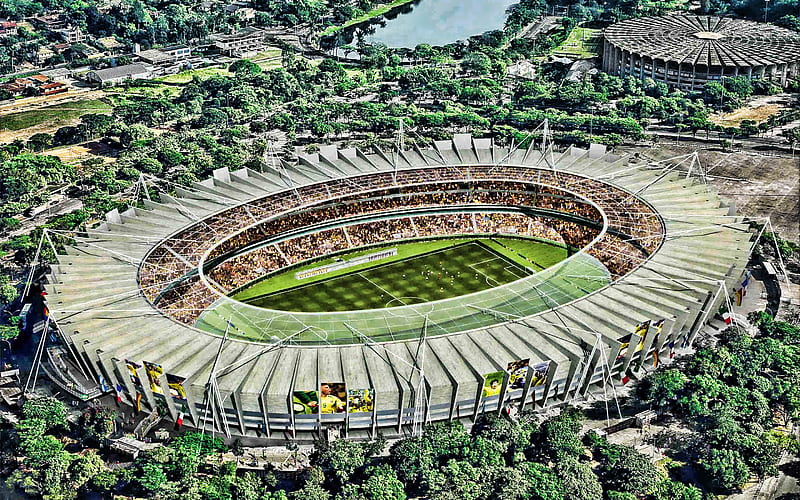 Mineirao Stadium, R, match, soccer, Cruzeiro Stadium, aerial view, football stadium, Brazil, Mineirao, brazilian stadiums, HD wallpaper