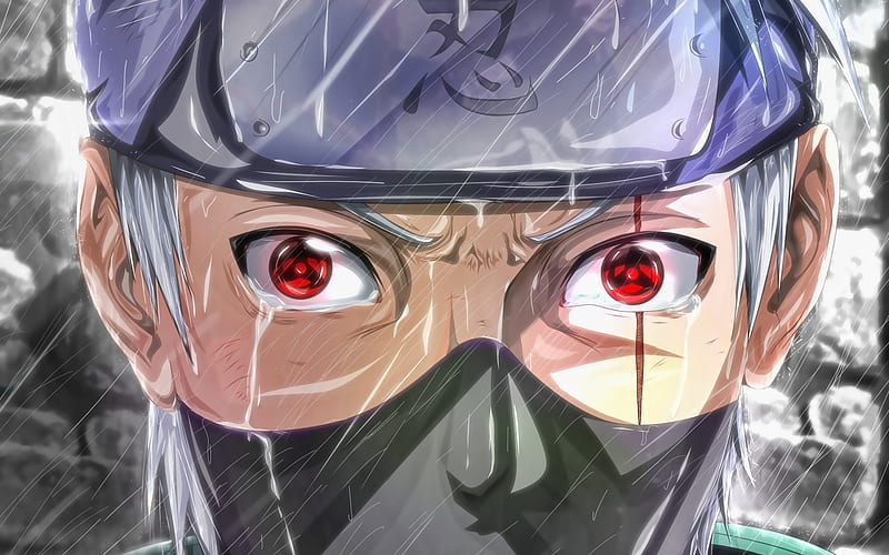 Hatake Kakashi, artwork, Naruto characters, manga, Sharingan, samurai,  portrait, HD wallpaper