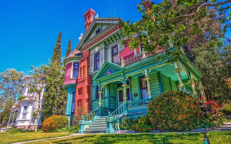 Heritage Square Museum, Los Angeles, old house, California, USA, HD wallpaper