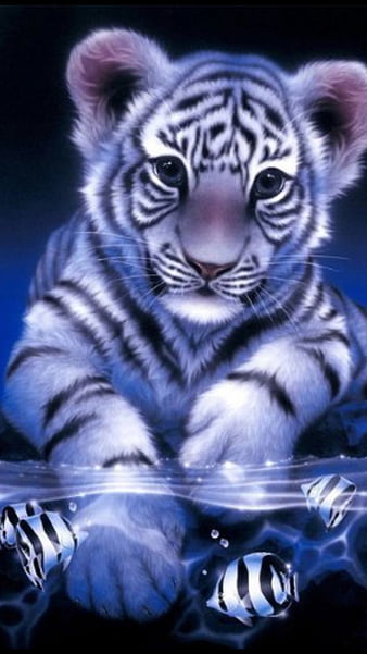 Tiger Digital Art 4K Wallpaper iPhone HD Phone 7640g