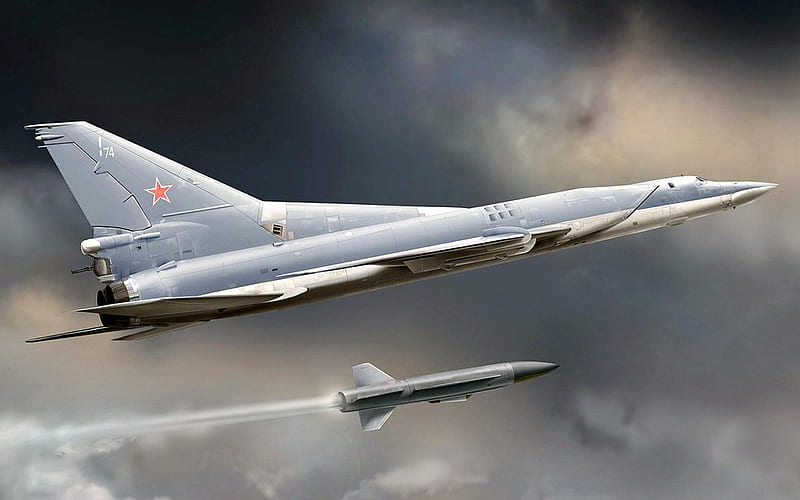 Russian Bomber Launching Missile, Russian, Aircraft, Bomber, Missile, HD wallpaper