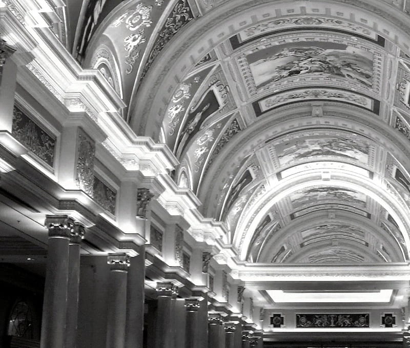 The Venetian Macau, Venetian, Macau, lobby, ceiling, HD wallpaper