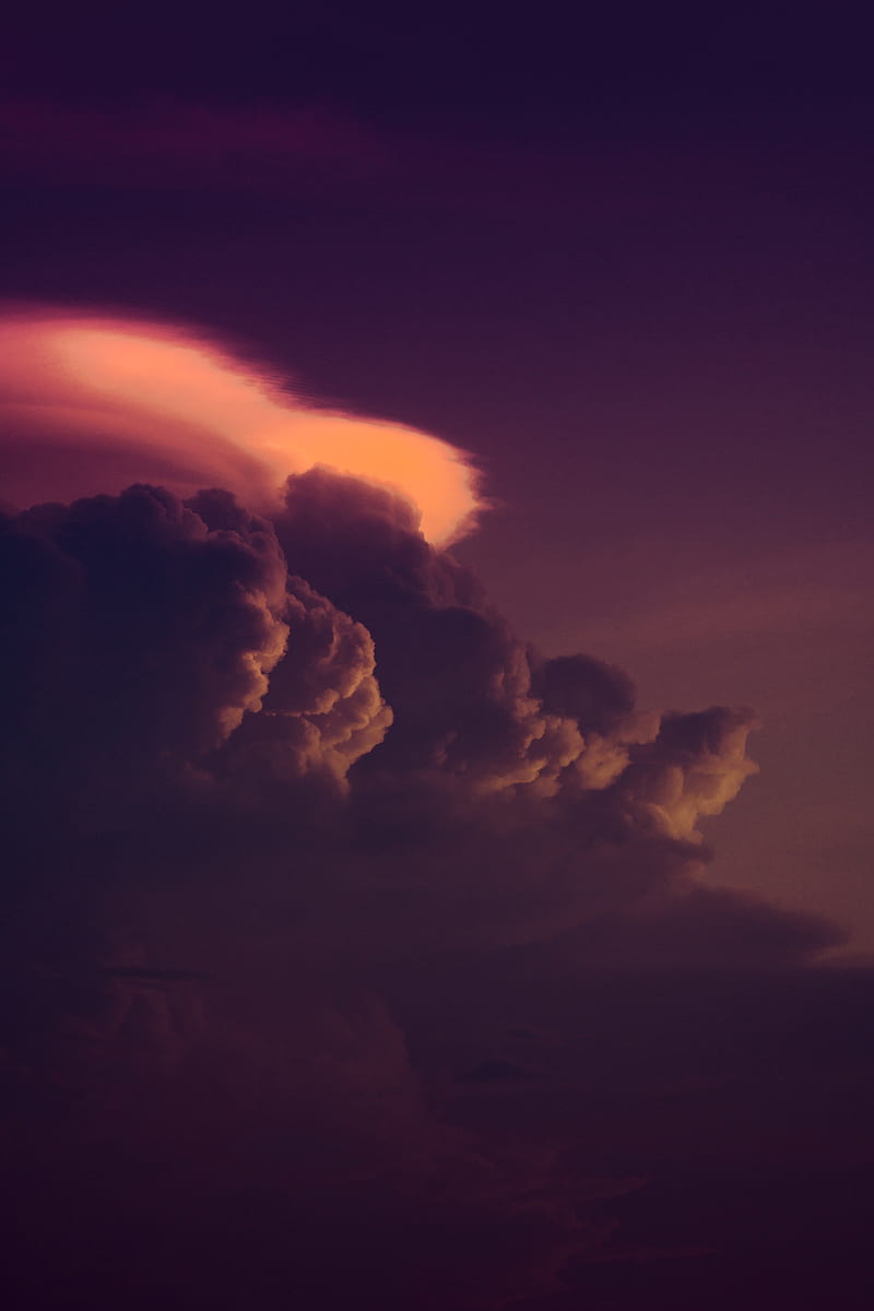 clouds, sunset, sky, purple, HD phone wallpaper