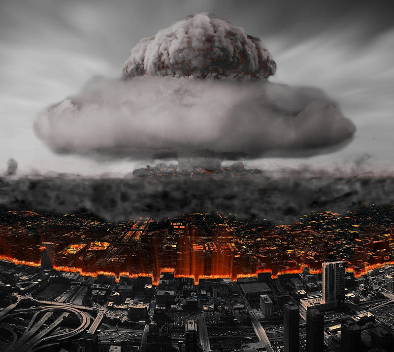 Nuclear Explosion, atomic bomb, city, destruction, HD wallpaper