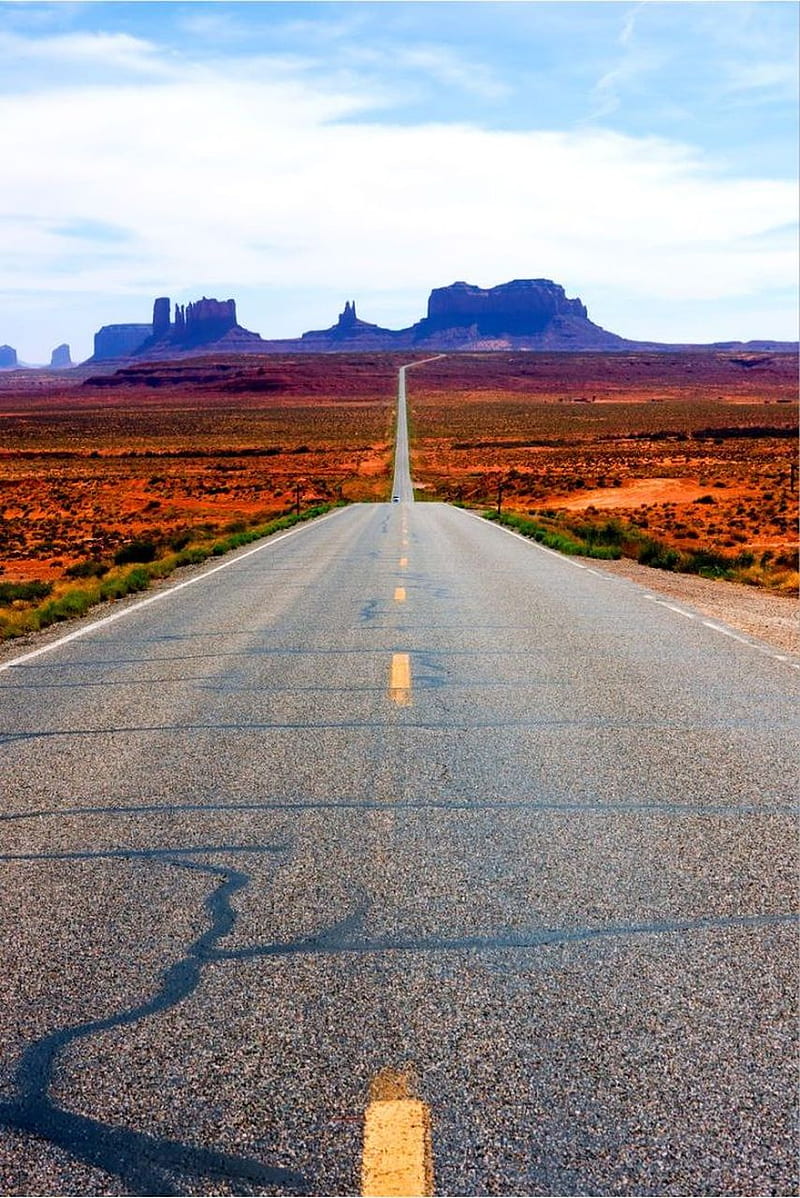 Monument Valley 2017, bonito, blue, brown, desert, gorgeous, nature, road, sky, HD phone wallpaper