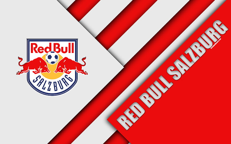 FC Red Bull Salzburg, Austrian football club material design, red white abstraction, Austrian Football Bundesliga, Salzburg, Austria, football, HD wallpaper