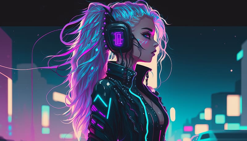 Girl With Headphones, headphones, fantasy-girls, artist, artwork ...