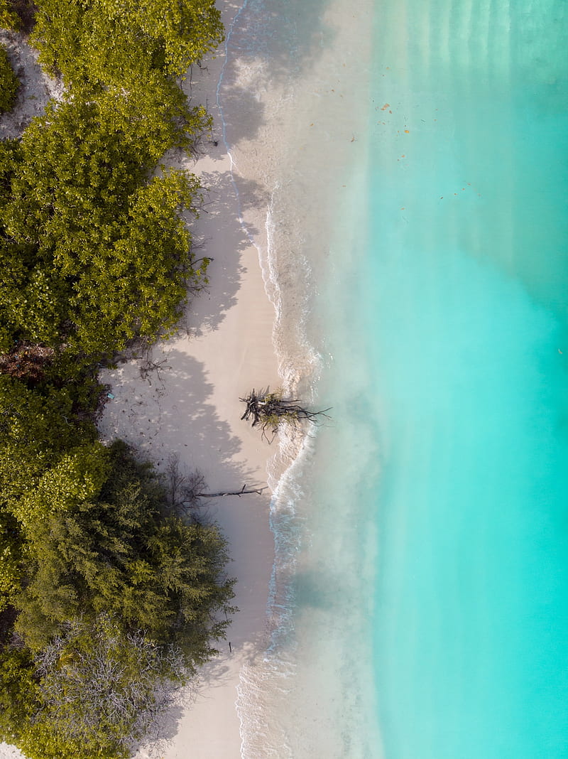 Green N Blue, aerial, beach, dhivehi, dji, drone, jerryseon, maldives, ocean, sea, HD phone wallpaper