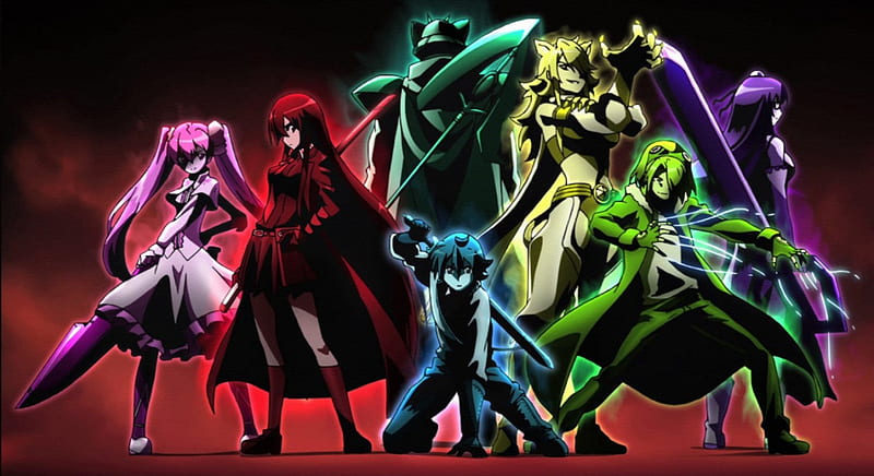 Akame Ga Kill, Mine, Tatsumi, revolution army, Akame, Bulat, imperial arms, anime, incursio, Lubbock, Leone, night raid, Sheele, team, HD wallpaper