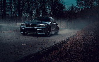 2019, BMW M2, F87, black coupe, exterior, black M2, tuning M2 F82, German cars, BMW, HD wallpaper