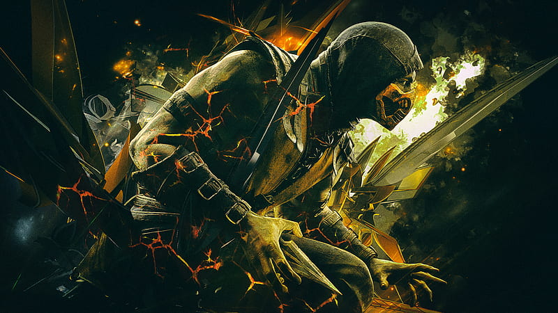 Scorpion Mask Mortal Kombat X, HD wallpaper