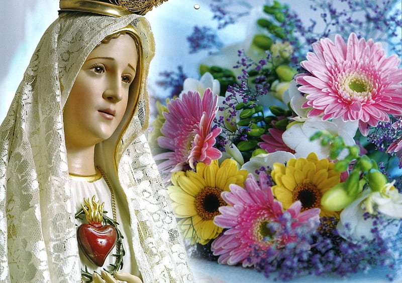 Nossa Senhora de Fátima, maria, jesus cristo, jesus, mother mary, jesus christ, mary, god, HD wallpaper