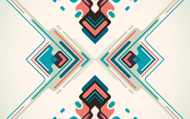 Abstract retro background, retro ornaments, vector color background, creative abstraction, geometric backgrounds, HD wallpaper