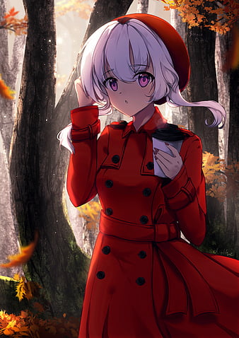 Download wallpaper 2560x1440 anime boy, autumn, tree, artwork, dual wide  16:9 2560x1440 hd background, 18161
