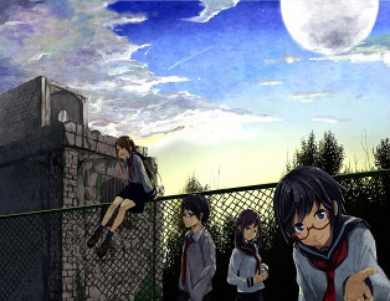School, Moon and Night Student Squad, New, Anime, Wall, Students, School, Cool, Squad, Moon, Girl, HD wallpaper