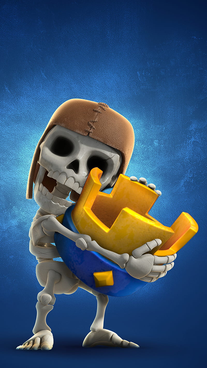 King Skeleton, clash royale, game, HD phone wallpaper