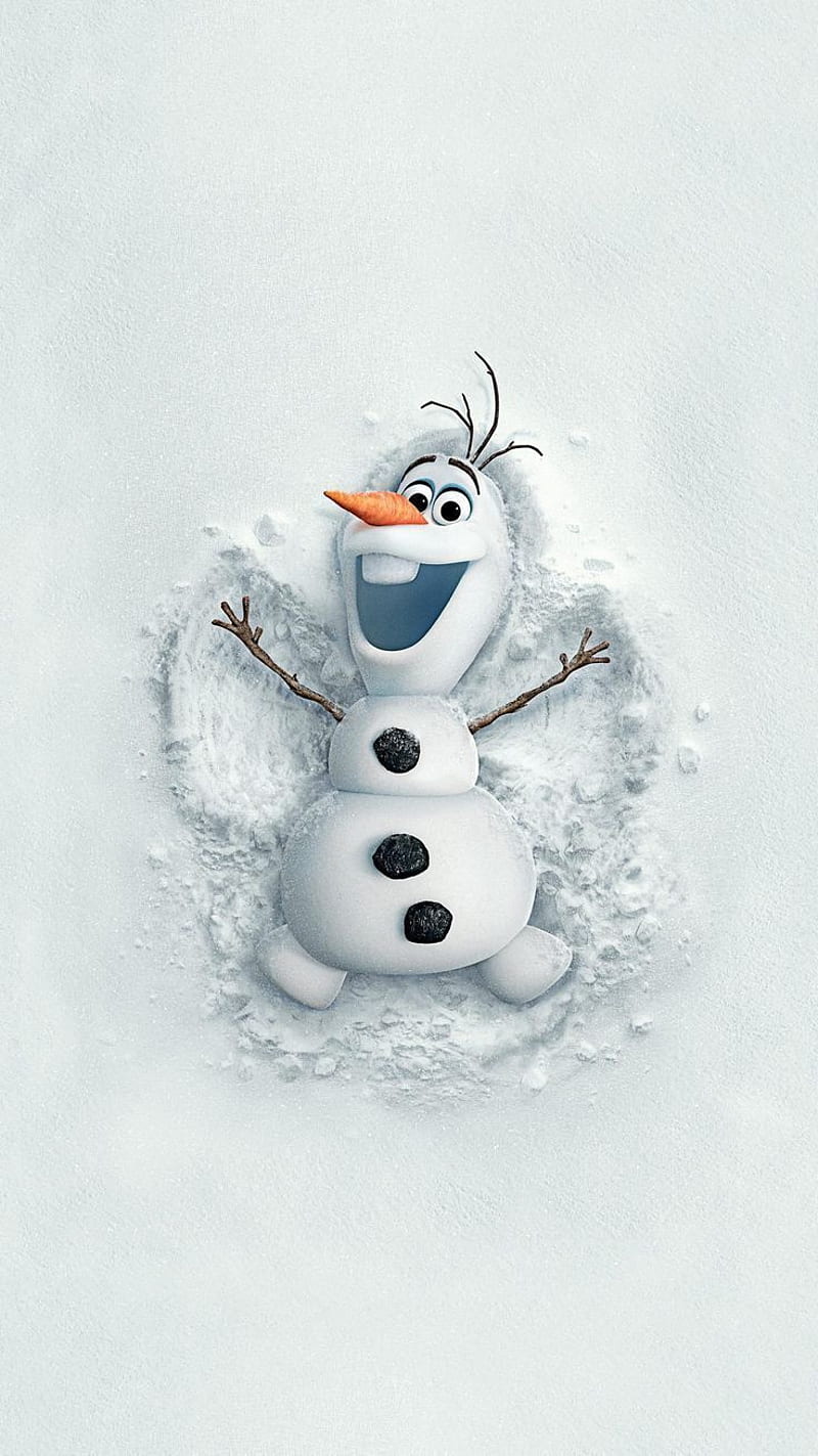 Happy winter, cute olaf, frozen, frozen 2, happy, olaf, playing in the snow, snow, snowman, winter, HD phone wallpaper