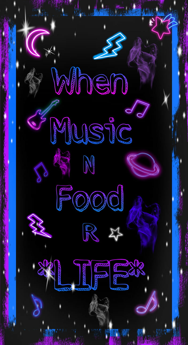 music n life, neon, purple, HD phone wallpaper