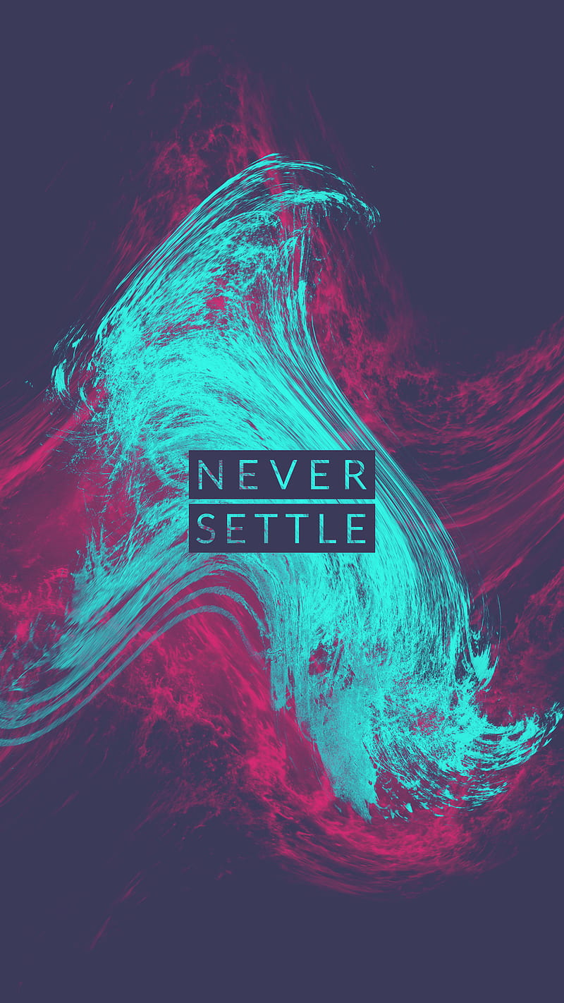 Never Settle 929, abstract, color, cool, flat oneplus, HD phone wallpaper