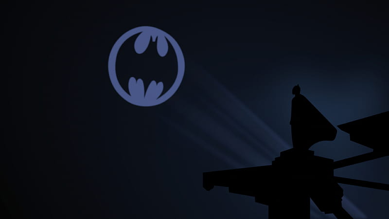 Batman And His Bat Signal, batman, artwork, digital-art, superheroes, HD wallpaper