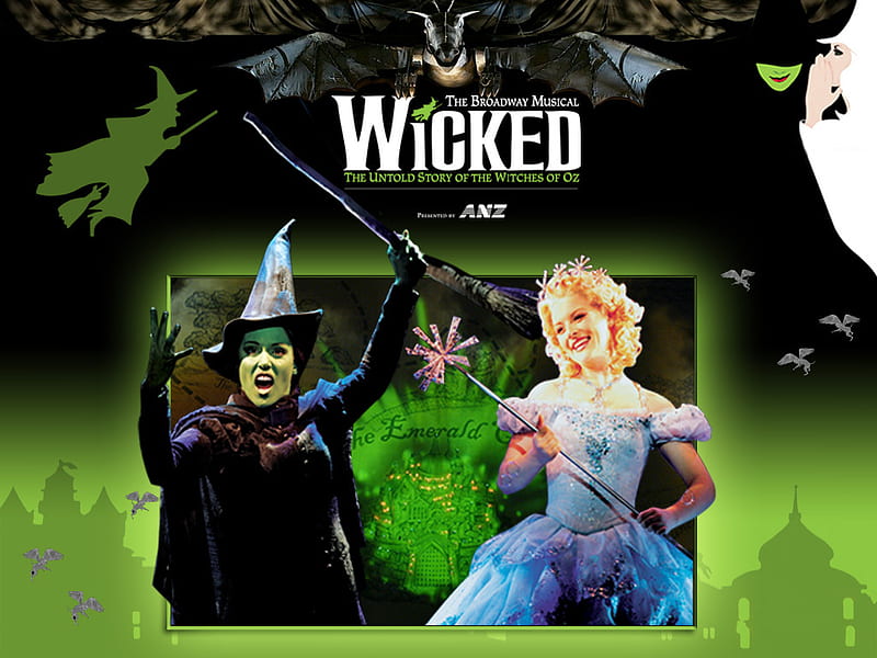 Wicked the Musical, witch, wicked, glinda, elphaba, HD wallpaper