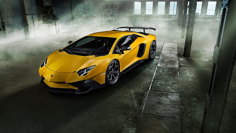 Lamborghini, black, car, gelb, HD wallpaper