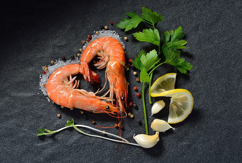 Food, Shrimp, Heart-Shaped, Seafood, Still Life, HD wallpaper