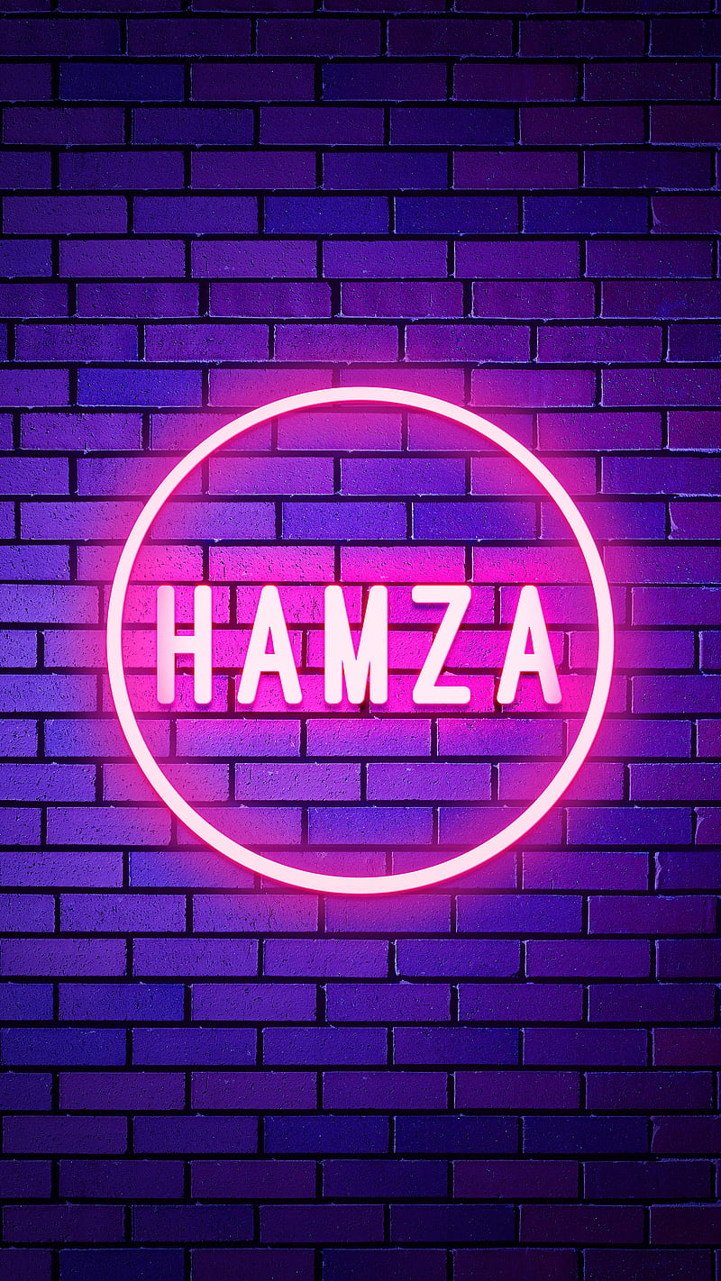 Hamza, Name, Neon Hamza, Neon light, Neon name, name design ...