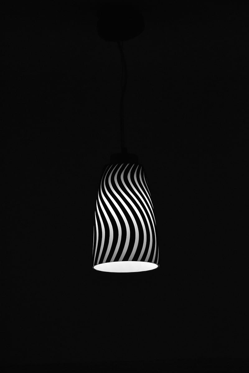 Black and White Striped Pendant Lamp, HD phone wallpaper