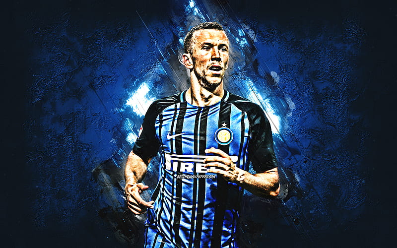 Ivan Perisic, FC Internazionale, midfielder, joy, blue stone, portrait, famous footballers, football, Inter Milan FC, croatian footballers, grunge, Serie A, Italy, Perisic, HD wallpaper