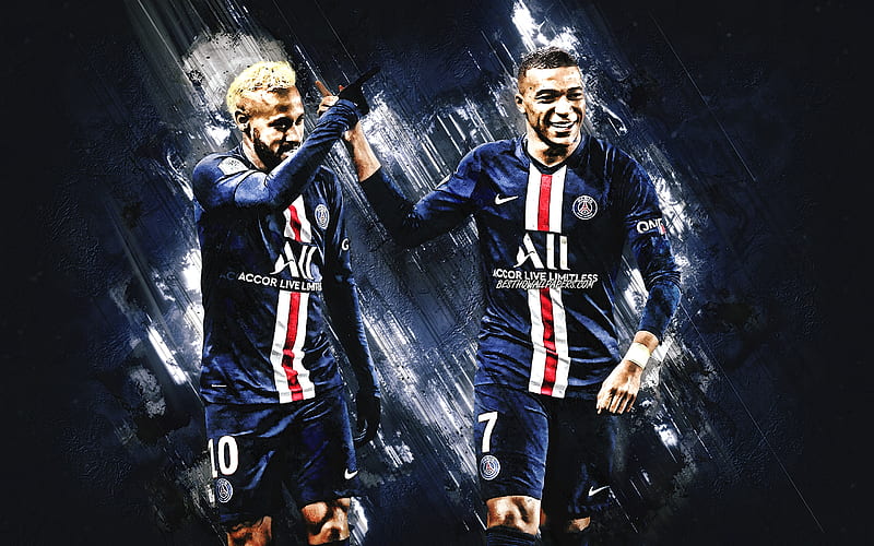Kylian Mbappe, Neymar, PSG, world football stars, Paris Saint-Germain, Ligue 1, football, France, HD wallpaper