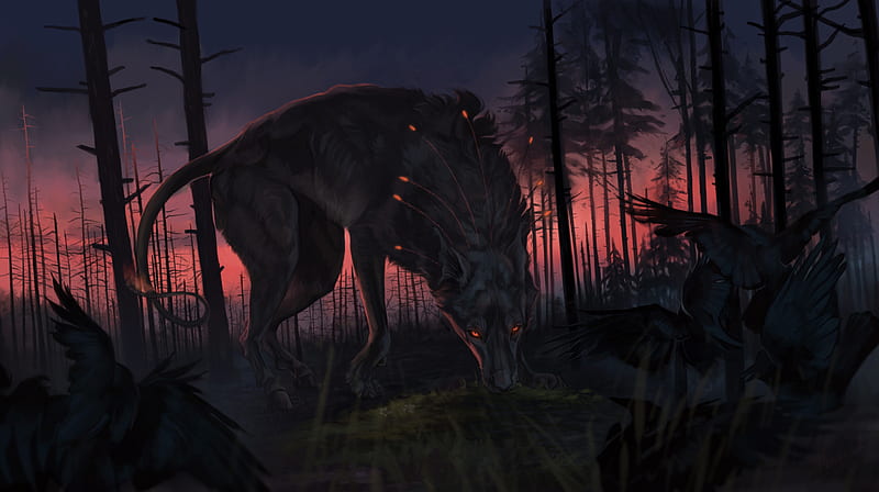 Wolf Fantasy, wolf, fantasy, artist, artwork, digital-art, HD wallpaper
