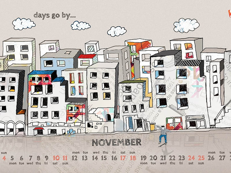 Days Go By-November 2012 calendar, HD wallpaper