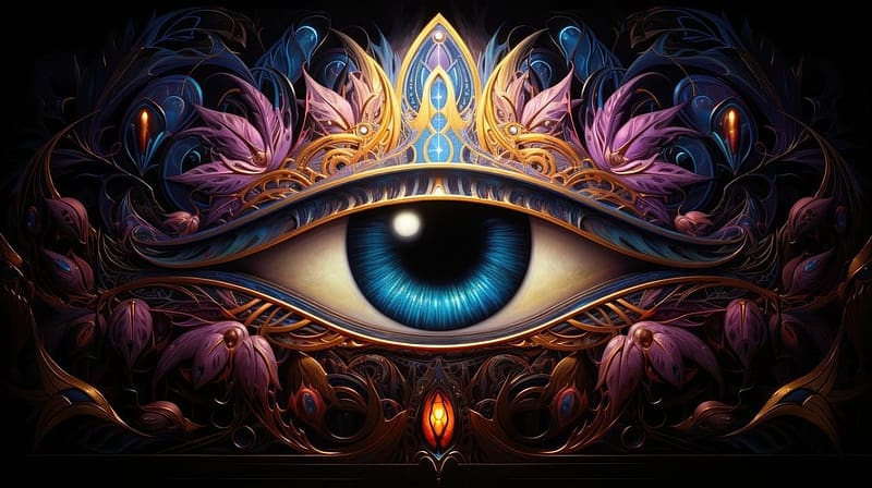 Eye of Horus, lelki, karneval, misztikus, kek szemek, horusz szeme, bohem, szines, HD wallpaper
