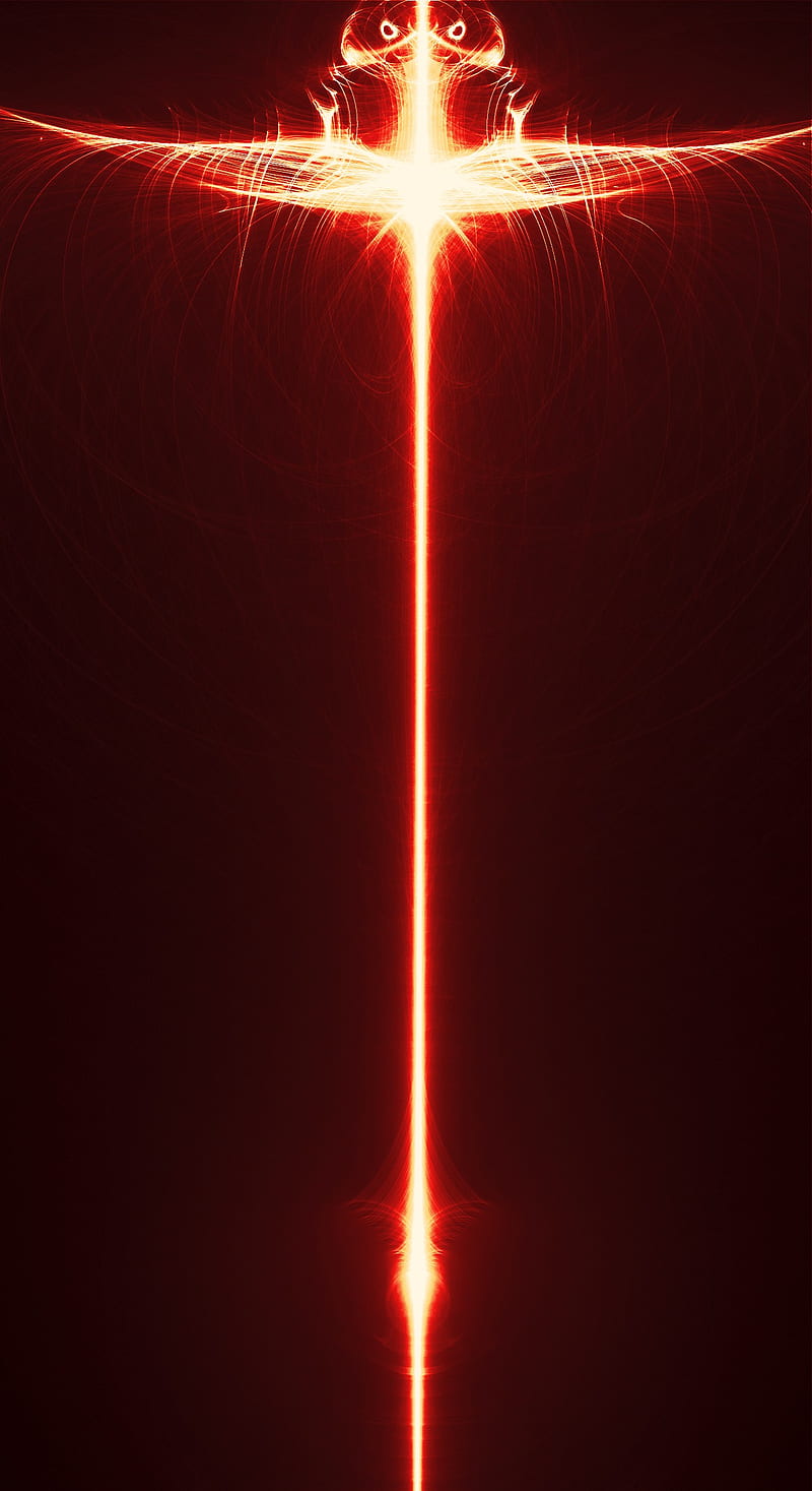 fractal, ray, light, red, abstraction, HD phone wallpaper
