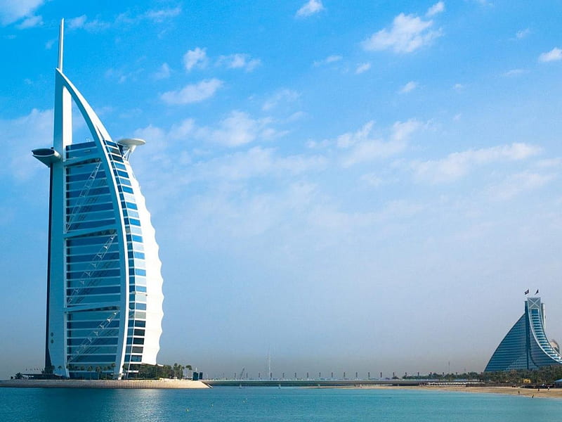Dubai-river-sea-beautiful-building, building, dubai, bonito, sea, HD wallpaper