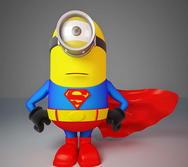 Superman Minion, 2014, comedy, cool, cute, despicable new, nice, HD wallpaper