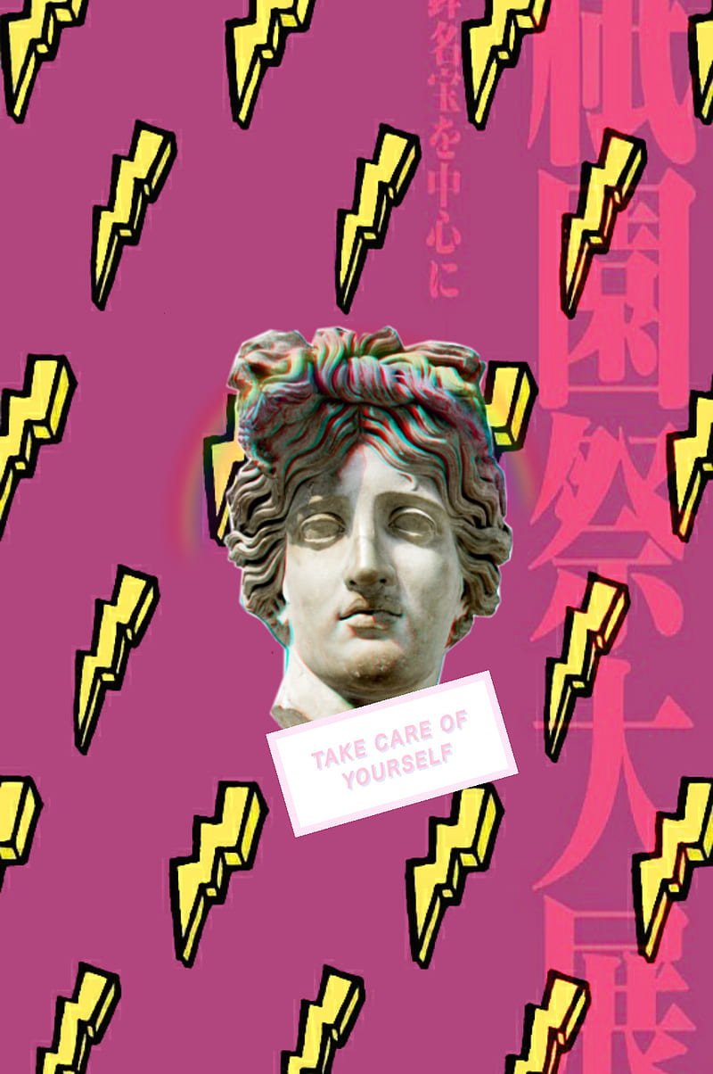 Vaporwave statue , e boy, e girl, pink, retrowave, tik tok, HD phone wallpaper