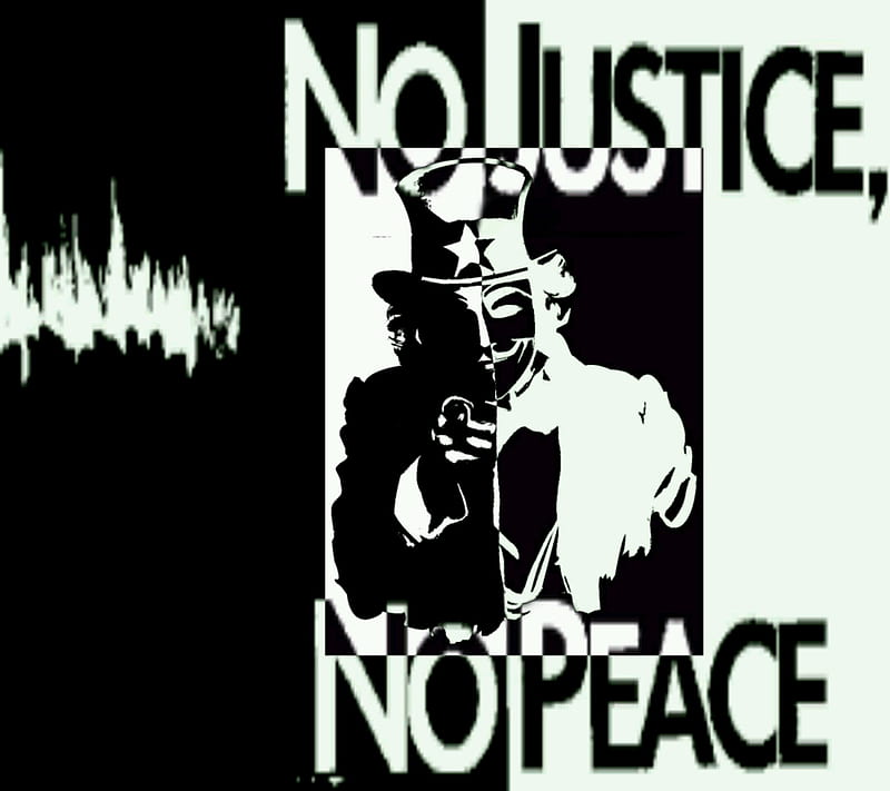 Anonymous Justice 10, black, original, peace, white, HD wallpaper