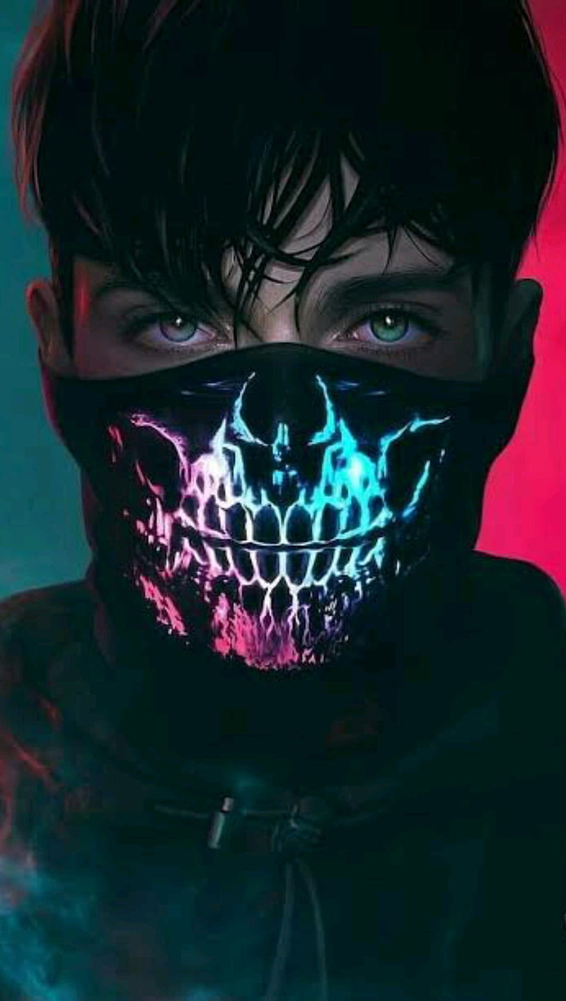 WhatsApp dp, black, colourful, cool, fb, instagram, mask, monster ...