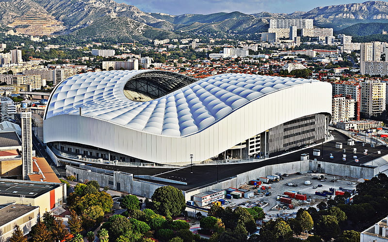 Stade Velodrome, Marseille, France, Olympique Marseille stadium, french football stadium, Orange Velodrome, HD wallpaper