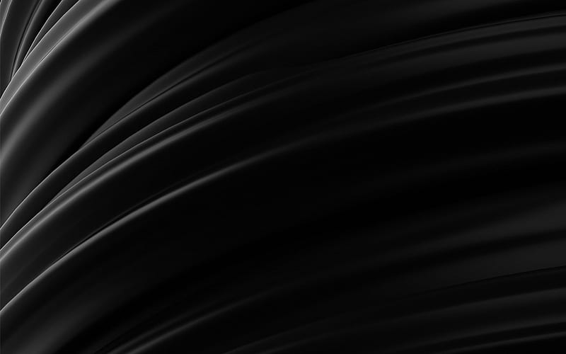 black 3d waves texture, 3d black lines background, black 3d texture, waves background, lines black background, lines texture, HD wallpaper