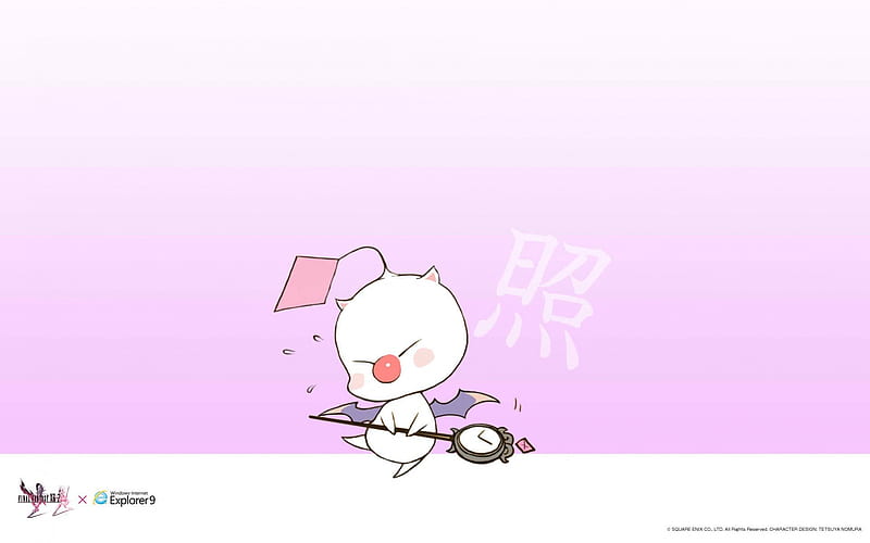 This Thing Is Heavy!!, cute, moogle, mog, little wings, video game, square enix, final fantasy 13-2, HD wallpaper