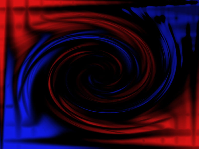 Mill Blue and Red, abstract, vortices, HD wallpaper
