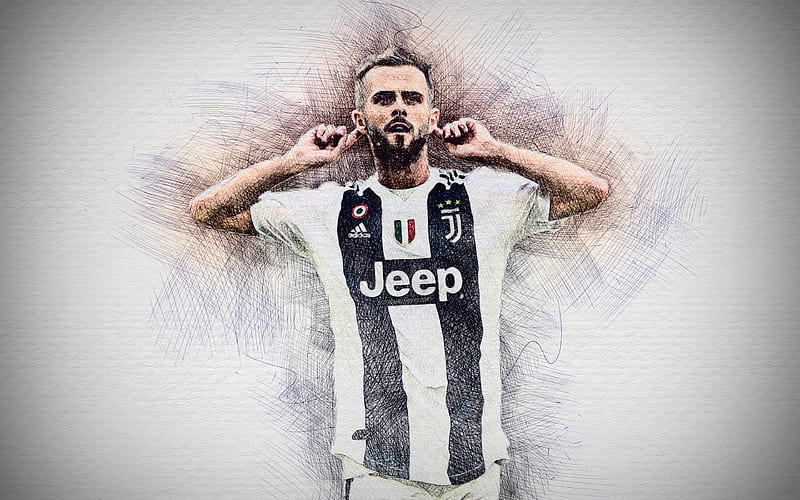 Miralem Pjanic artwork, Bosnian footballer, Juventus, Serie A, Bianconeri,  Pjanic, HD wallpaper | Peakpx